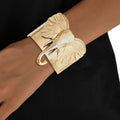 Burnished Gold Elephant Head Cuff