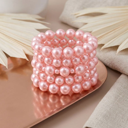 5 Pcs Pink Pearl Bracelets