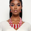 Red White Pearl 3 Layered DST Gold Set
