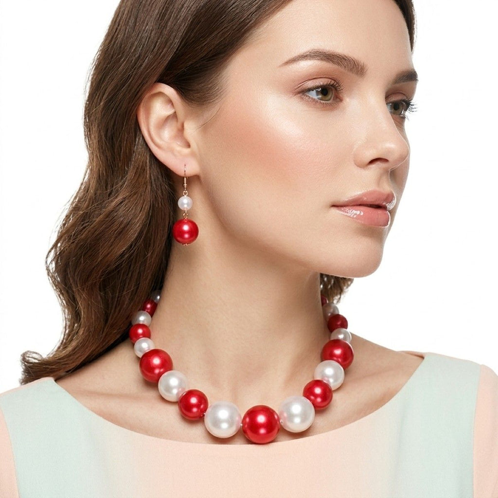 Red and White Jumbo Bubble Gum Pearls