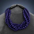 Blue Bead Buffalo Horn Hook Necklace