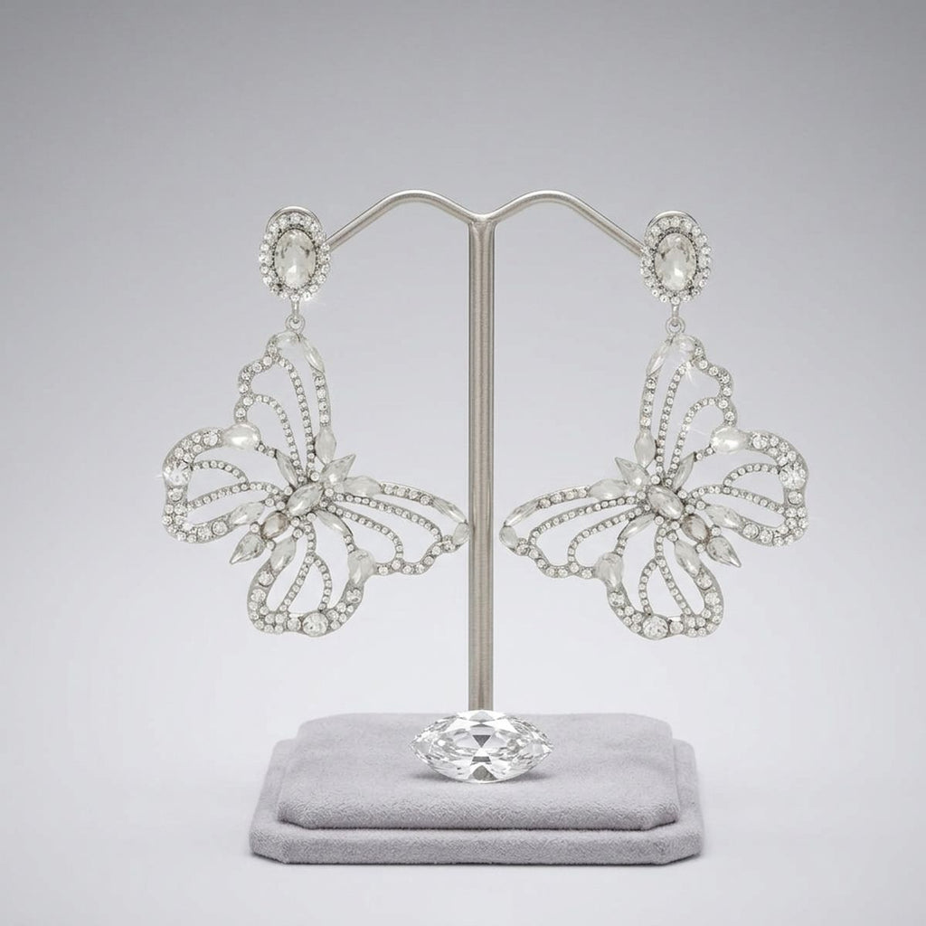Dangle XL Silver Glam Butterfly Post Earrings