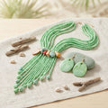 Marbled Green and Stone Bead Tassel Y Necklace
