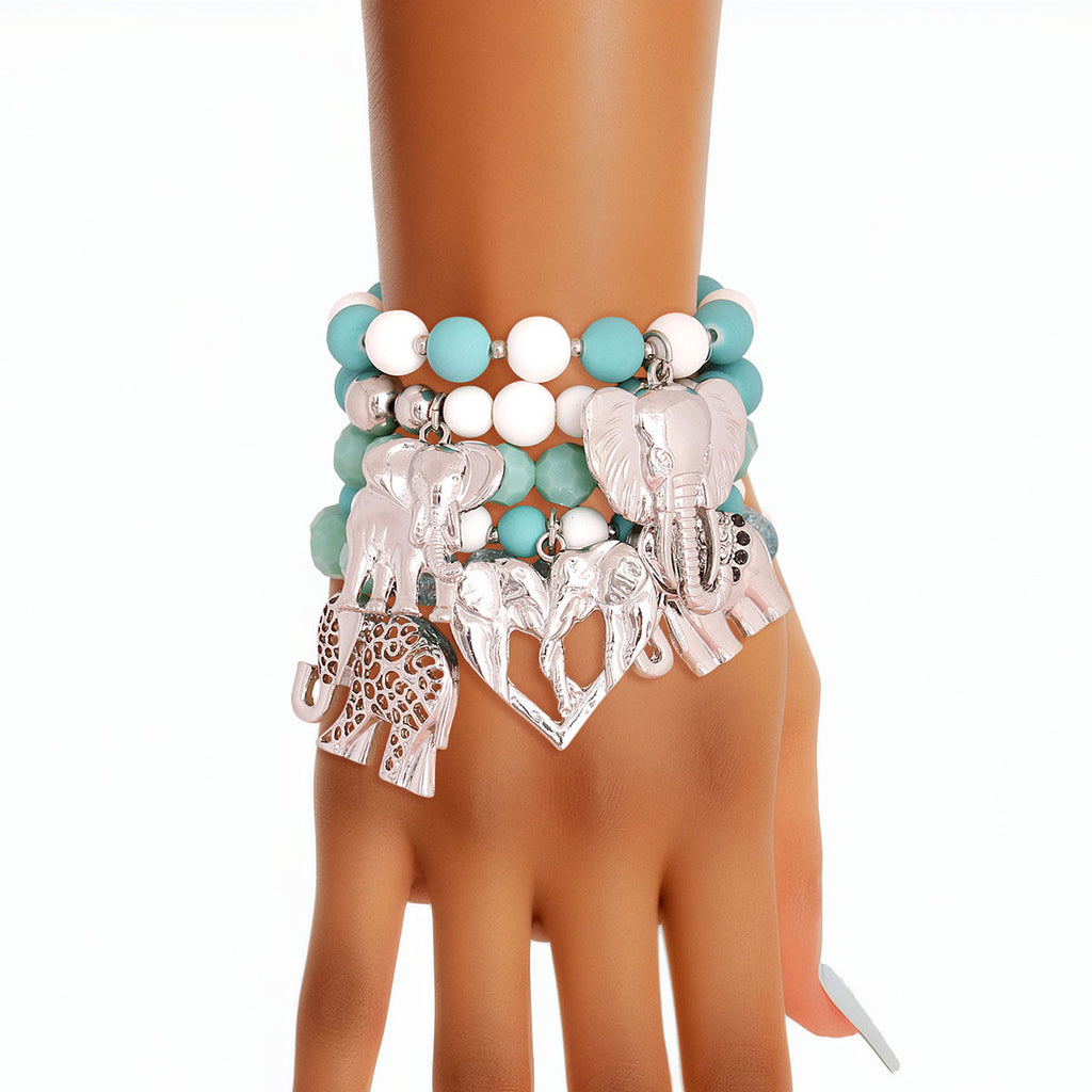 Mixed Turquoise Elephant Bracelets