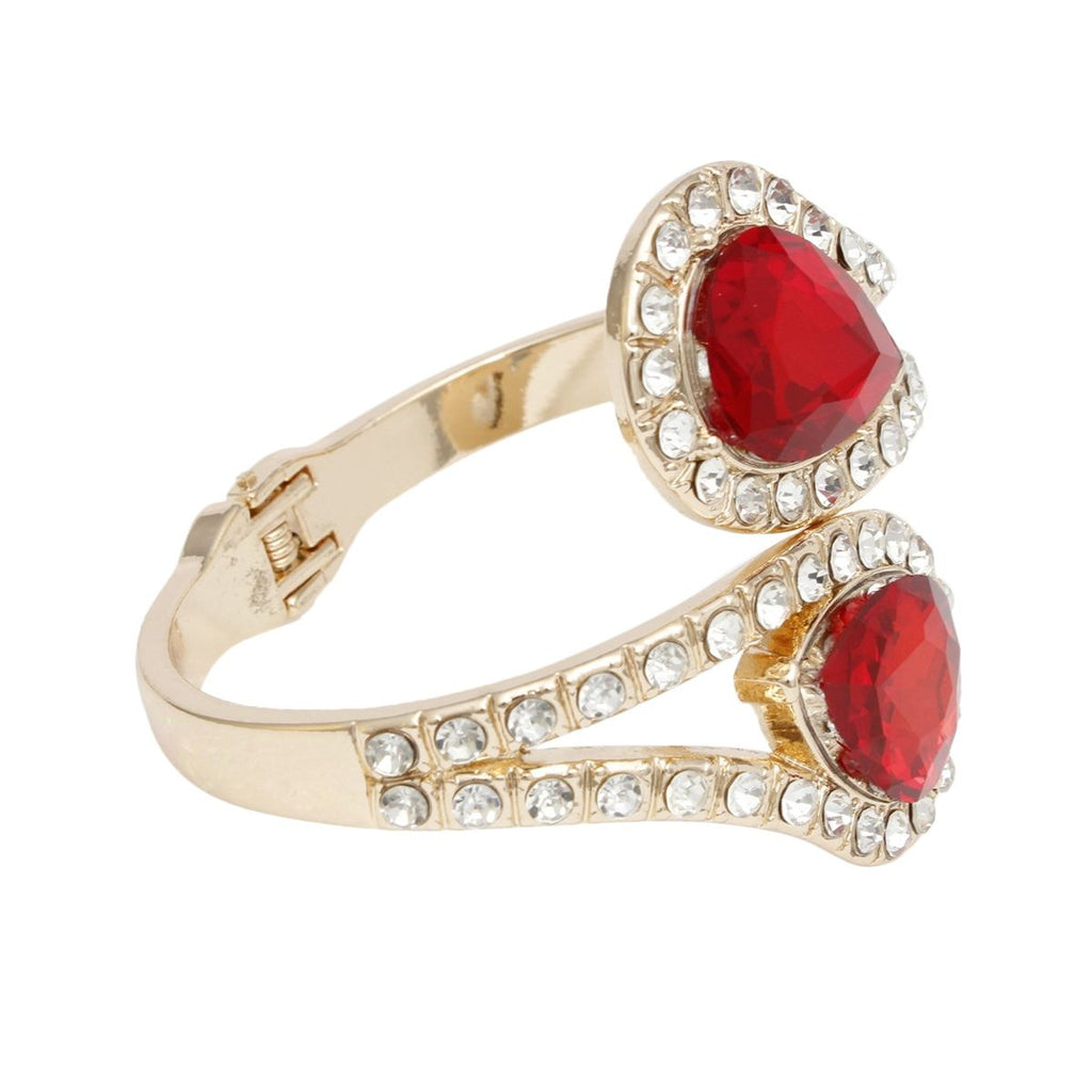 Cuff Brilliant Red Teardrop Crystal Bracelet