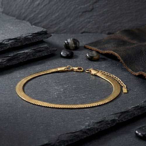 Anklet 8mm Gold 18K Stainless Steel Miami Chain