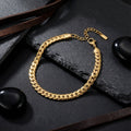 Anklet 6.5mm Gold 18K Steel Herringbone Chain