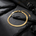 Mens 5.5mm Gold 18K Steel Herringbone Bracelet