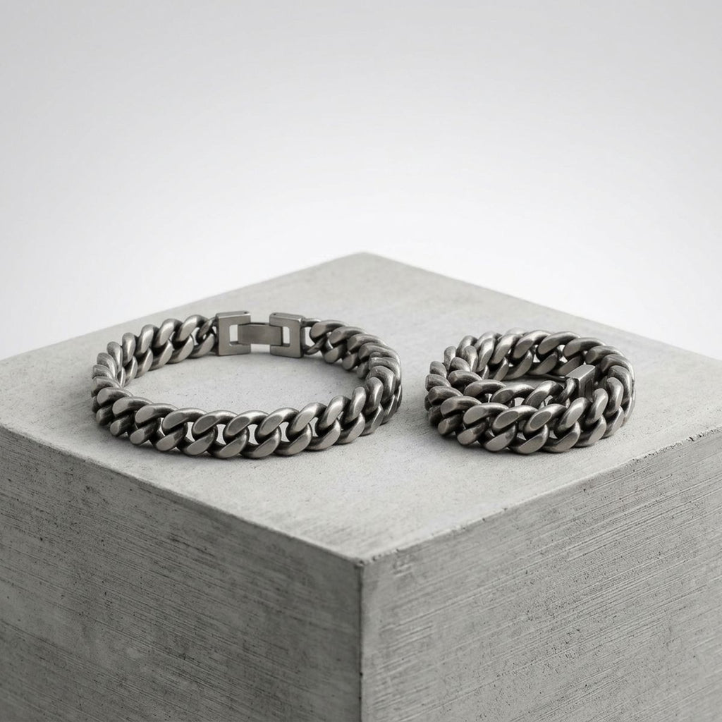 Men's 4DC 12mm Antique Stainless Steel Bracelet