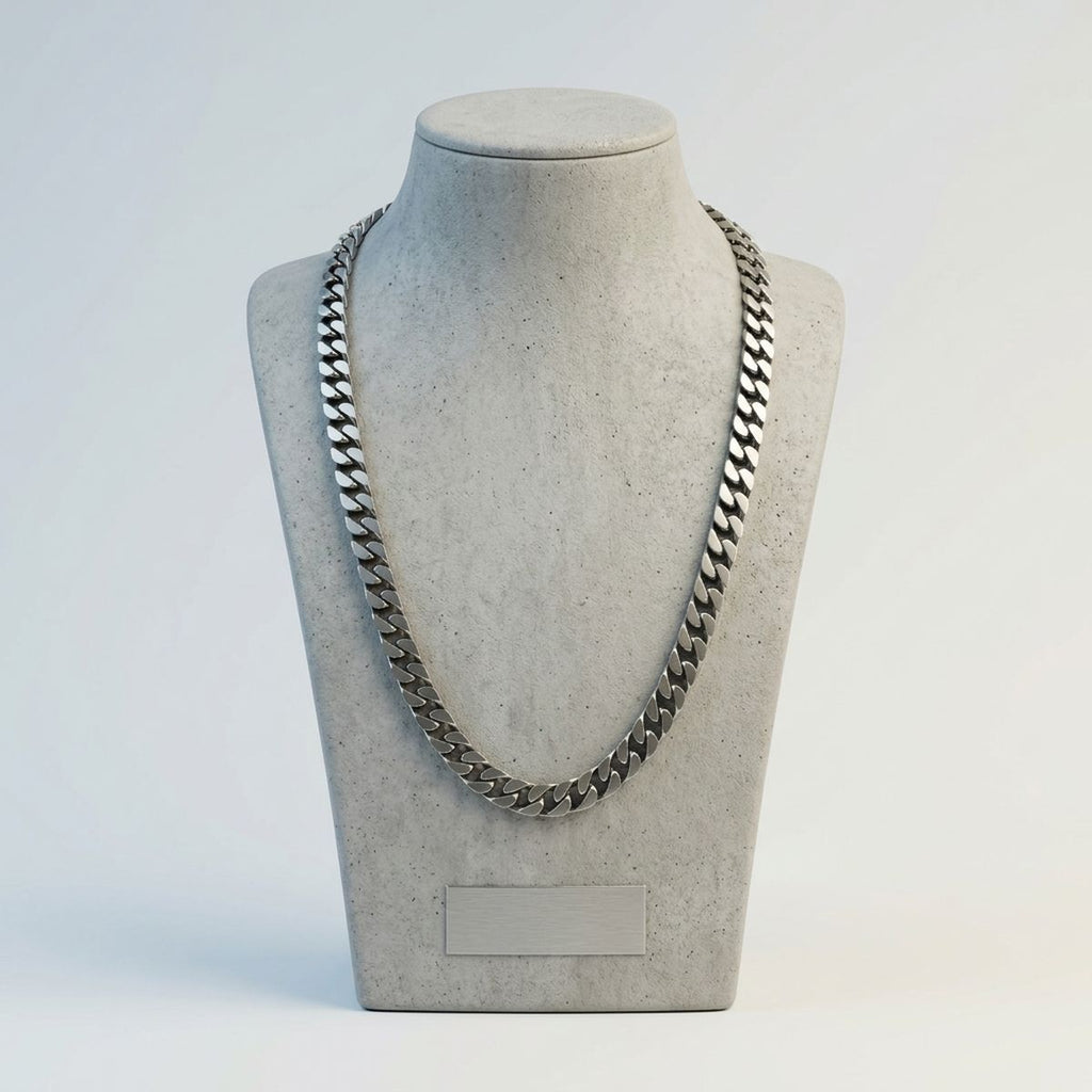 Men's 24in 6DC 10mm Antique Stainless Steel Chain