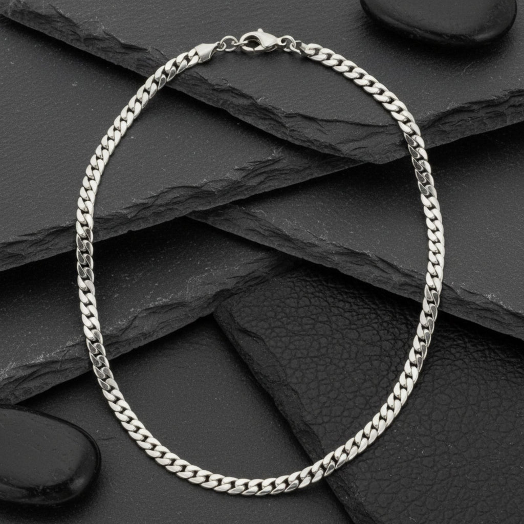 Mens 24in 8mm Stainless Steel Miami Chain