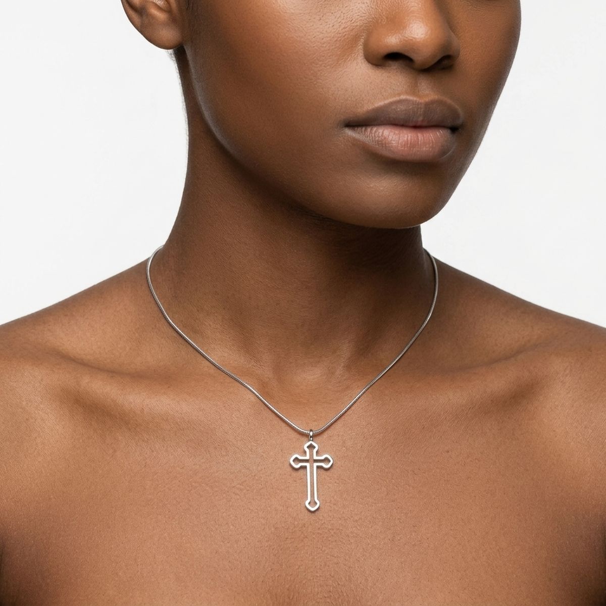 Stainless Steel Cross Pendant Chain Necklace