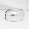 Bangle Polished Silver Oval Wide Sleek Bracelet