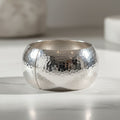 Bangle Hammered Silver Wide High Fashion Bracelet