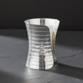 Long Cuff Silver Metal Stripe Embossed Bracelet