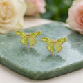 Stud Green Winged Butterfly Free Spirit Earrings