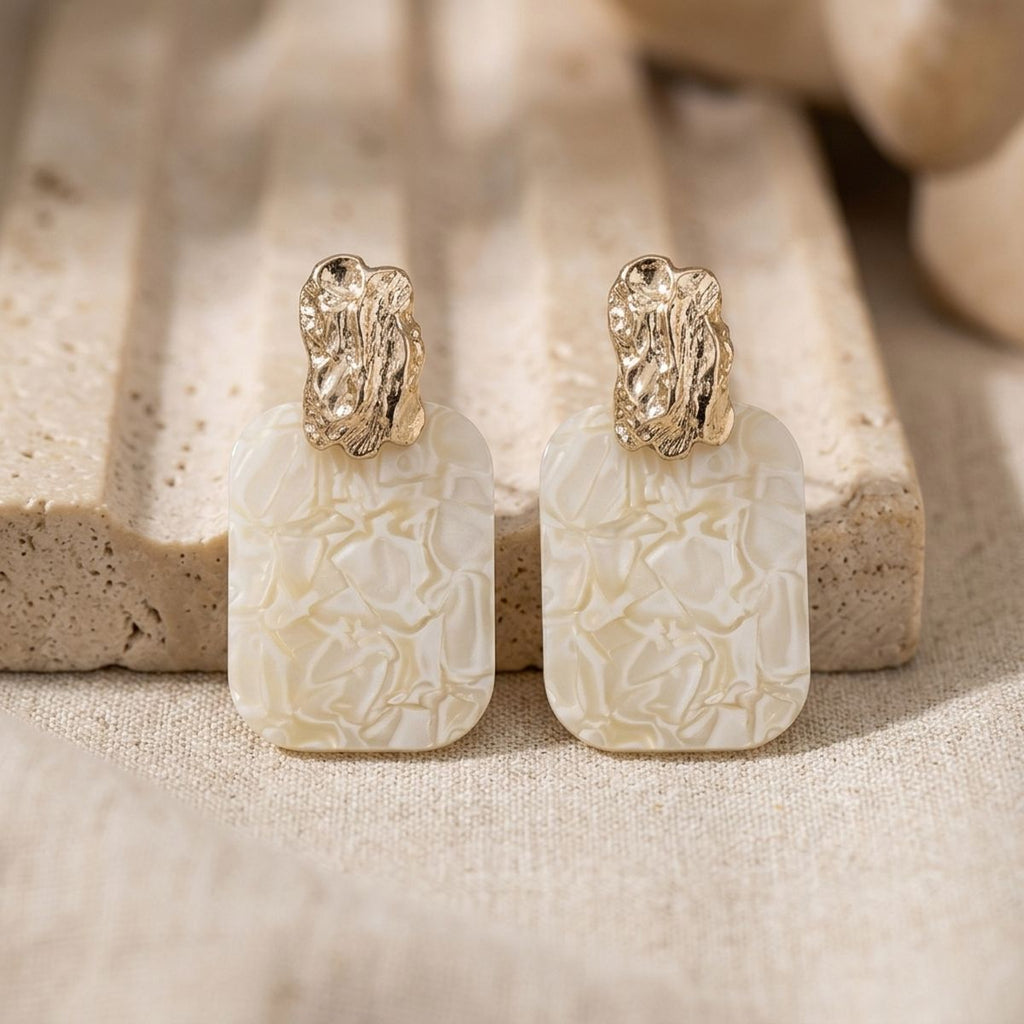 Drop Oversized Ivory Pearlescent Opulent Earrings