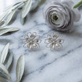 Stud Silver Flower Petal Flower Outline Earrings