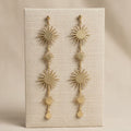 Dangle Golden Sunburst Celestial Earrings