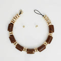 Vintage Marbled Brown Resin Bead Toggle Necklace