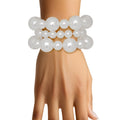 White Pearl 3 Pcs Classic Chunky Bracelet Set
