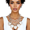 Chain Chunky Polished Silver Puffy Heart Necklace