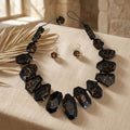 Toggle Chunky Brown Leopard Bead Cord Necklace