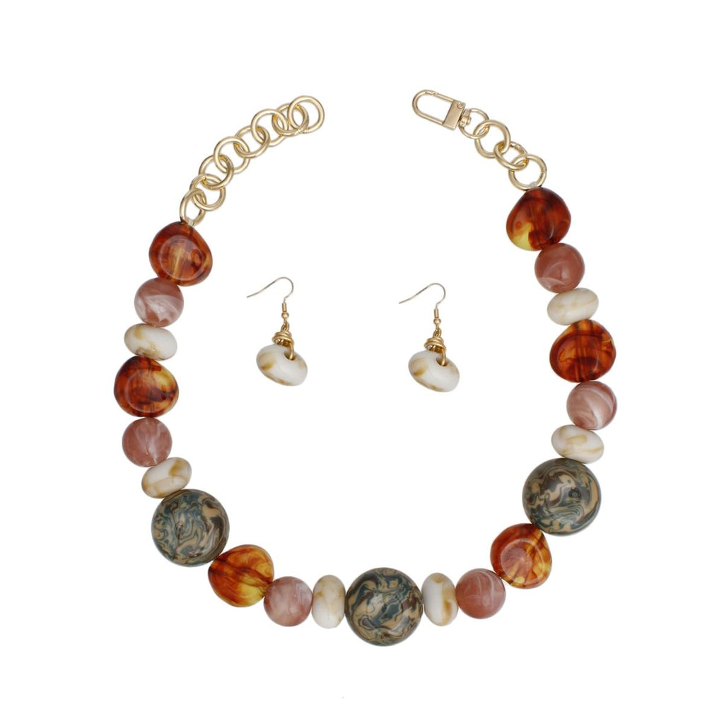 Beaded Brown Dreamy Oceanic Chunky Necklace