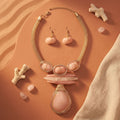 Soft Pink Teardrop Pendant Handmade Necklace