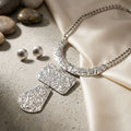 Pendant Geometric Silver Diamond Cut Chain Necklace