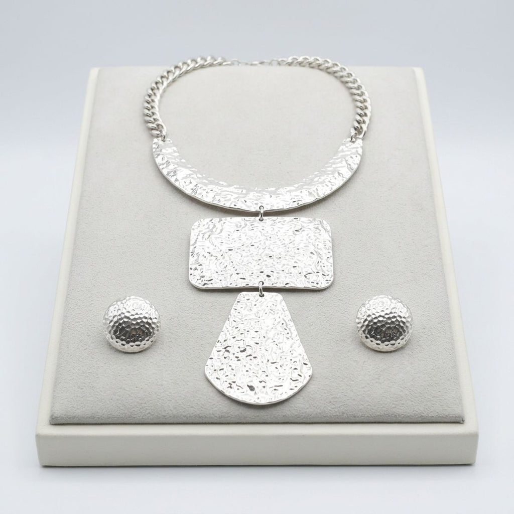 Pendant Geometric Silver Diamond Cut Chain Necklace