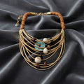 Tribal Natural Element Spring Articulated Necklace