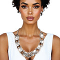 Chain Polished Silver Oval Link Long Necklace