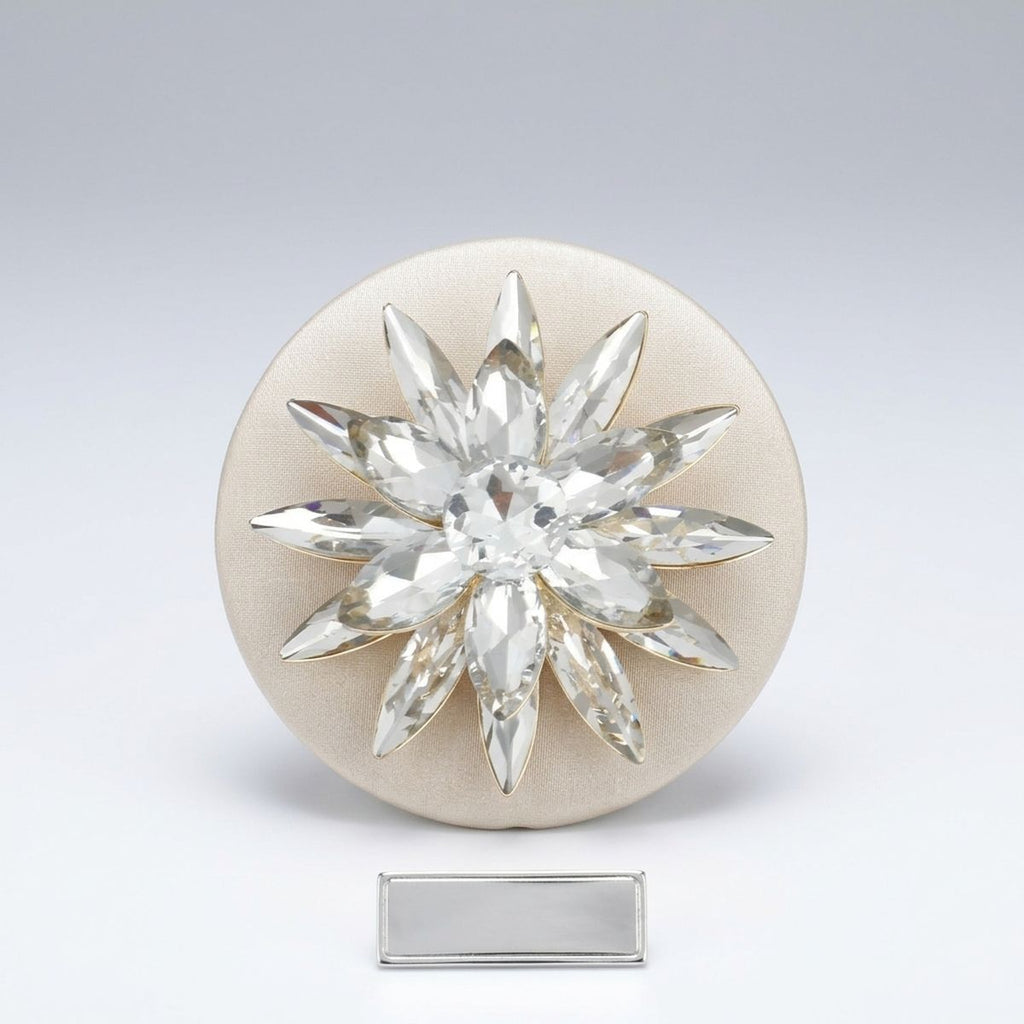 Oversized Brooch Gold Marquise Crystal Flower Pin