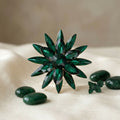 Oversized Brooch Green Marquise Crystal Flower Pin