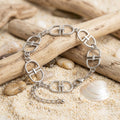 Luxe Silver Linked Letter D Heritage Anklet