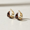 Hoop Tortoiseshell Resin Coated Classic Earrings