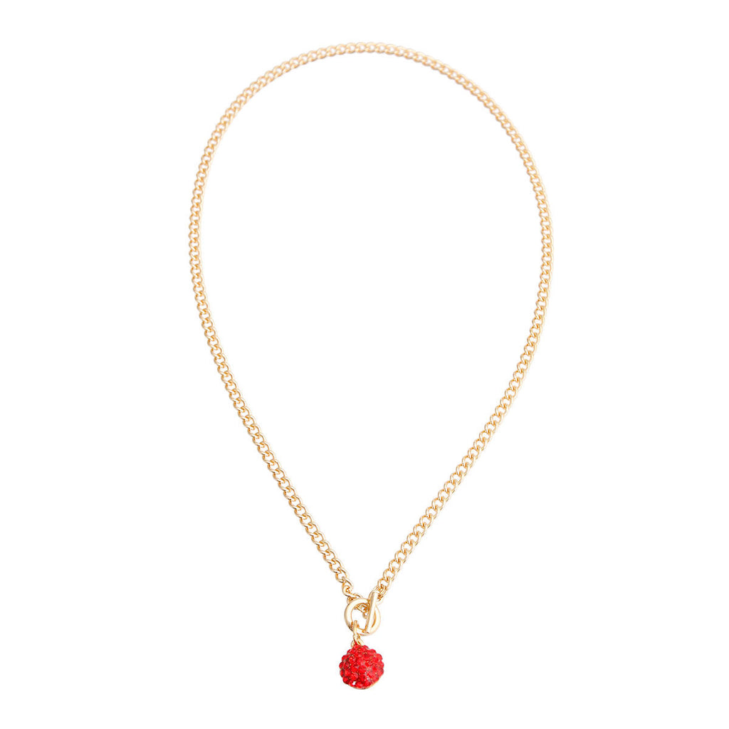 Mini Red Pave Charm Necklace
