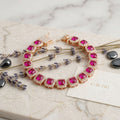 Tennis Pink Cushion Cut Crystal Halo Luxe Bracelet