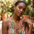 Rainbow Bead Boho Necklace