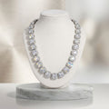 Tennis Silver Cushion Cut Crystal Luxe Necklace