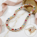 Tennis Colorful Cushion Cut Crystal Luxe Necklace