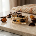 Leopard Print Mini Scarf Gold Bangle Bracelet