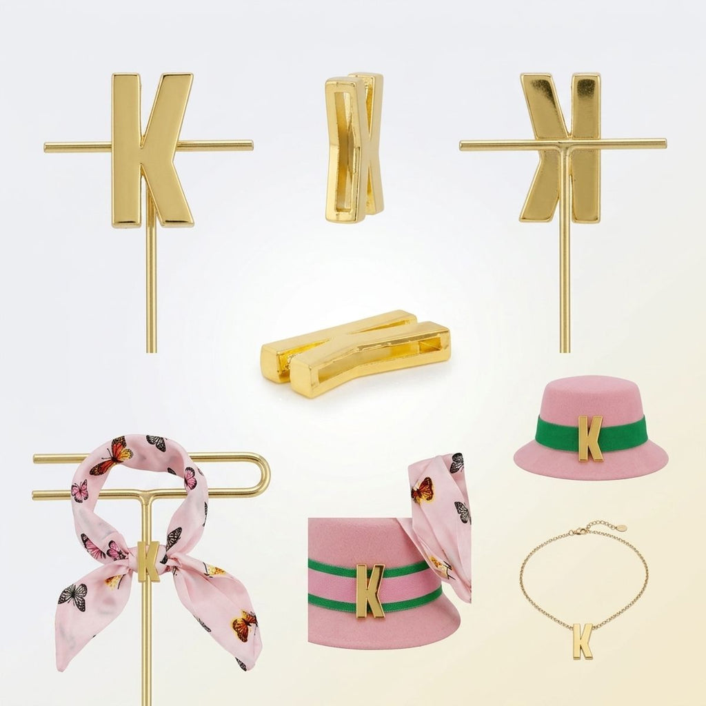 Letter K Gold Slide Letter Charm Sold Individually
