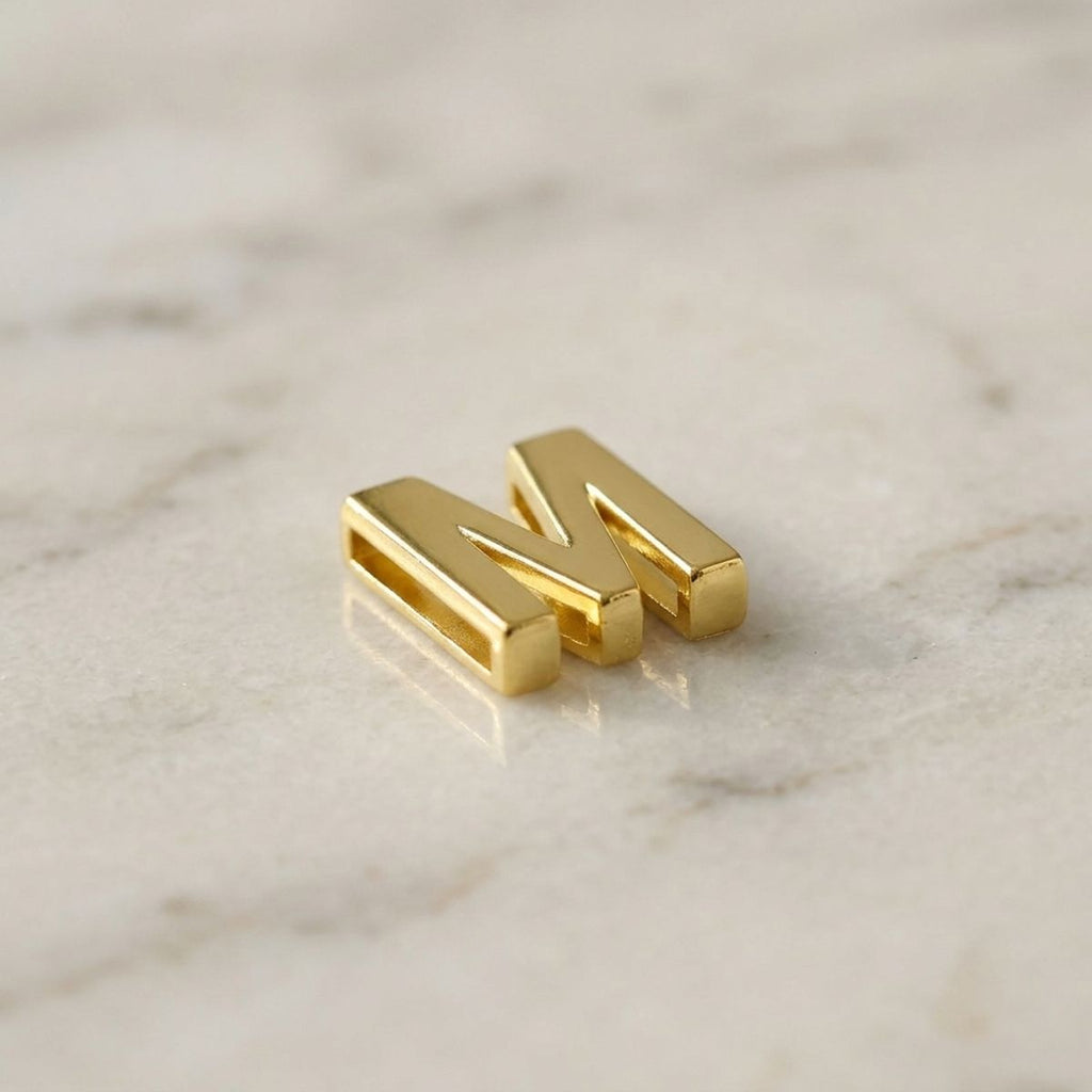 Letter M Gold Slide Letter Charm Sold Individually