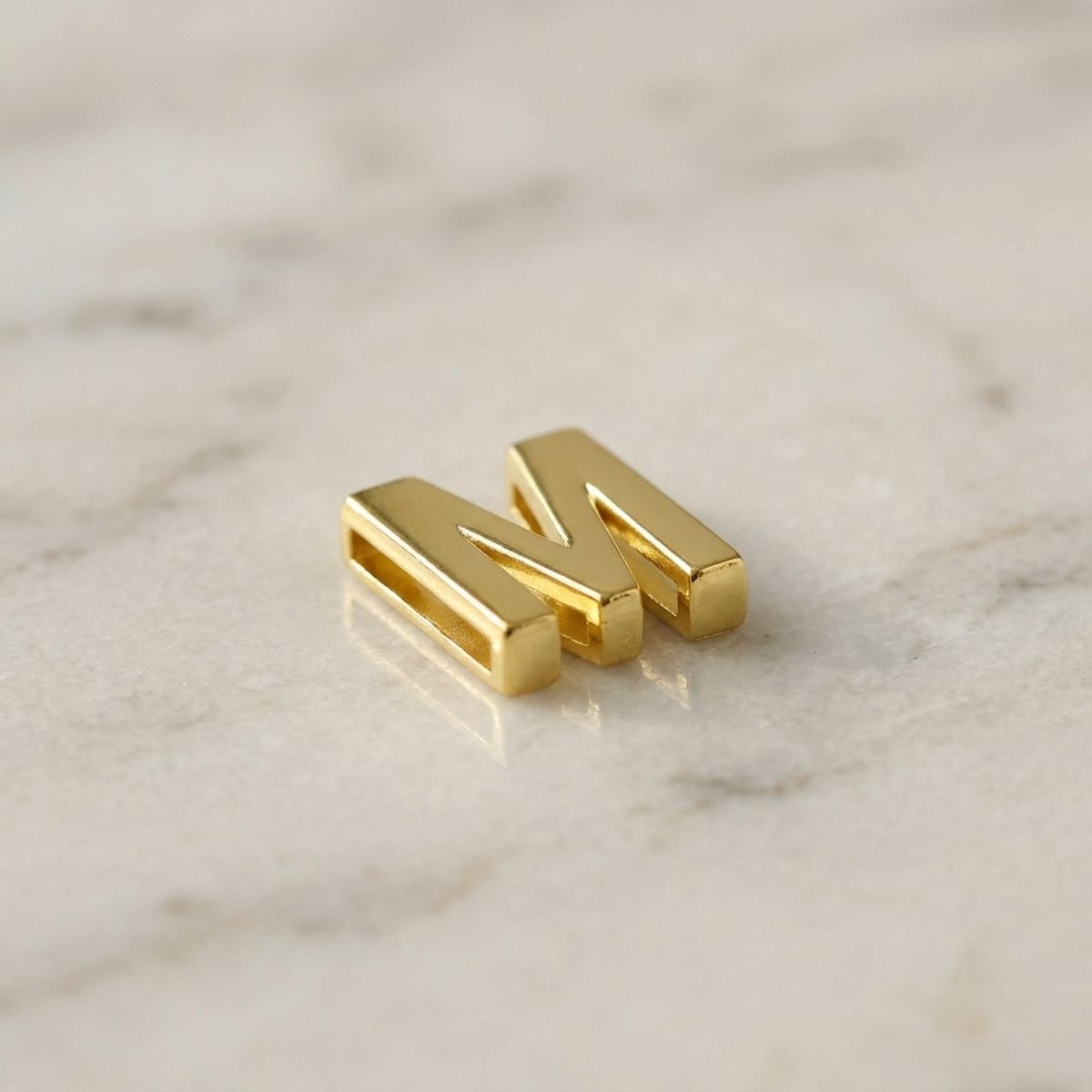 Letter M Gold Slide Letter Charm Sold Individually